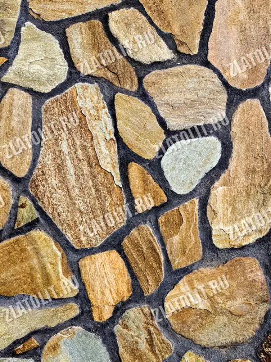 галтованный плитняк жёлтый златолит для мощения и облицовки в наличии от производителя